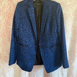 Banana Republic Blue Animal Print Blazer